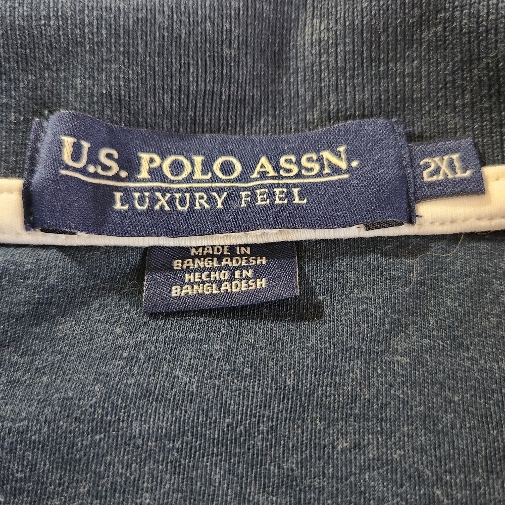 U.S. Polo Assn. Men's Navy Polo with Contrast Inner Placket Luxury Feel Size XXL - Picture 2 of 9